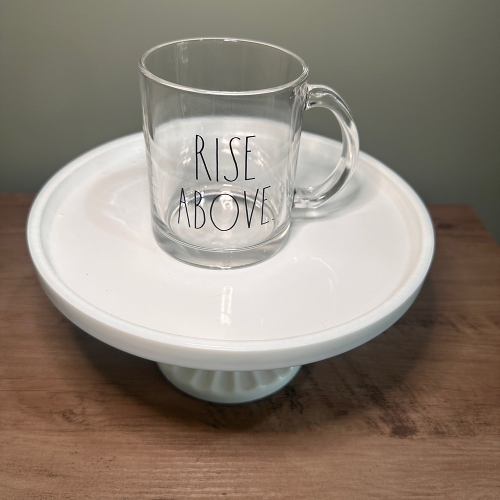 Rae Dunn Glass Mug Rise Above